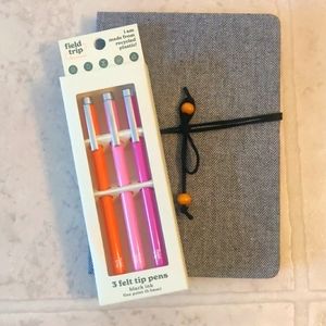 New! 1 ruled journal and 1 pack of felt tip black ink fine point (0.5mm) pens